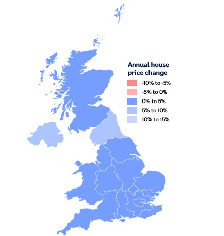 Annual house price change image