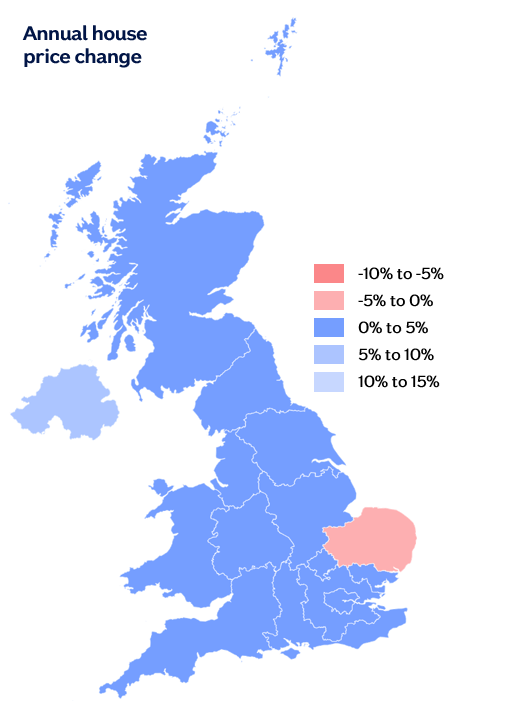 Annual house price change