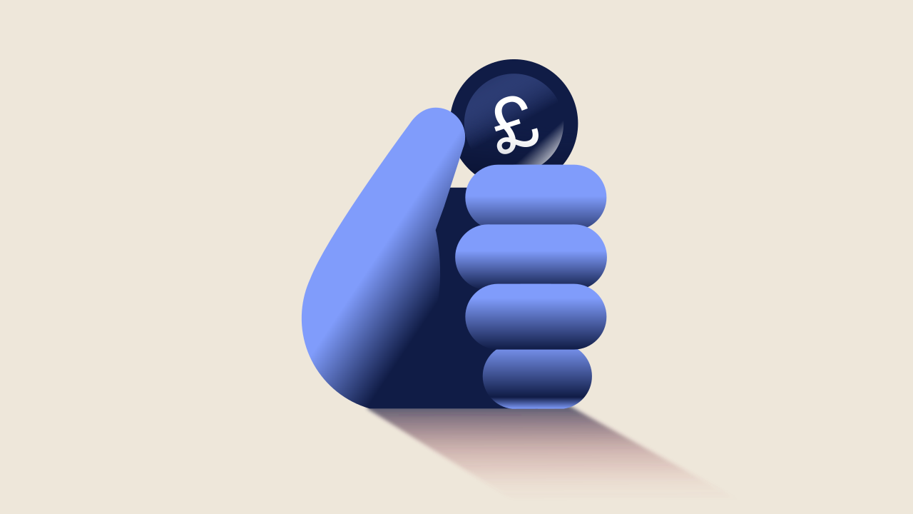 pound in hand illustration