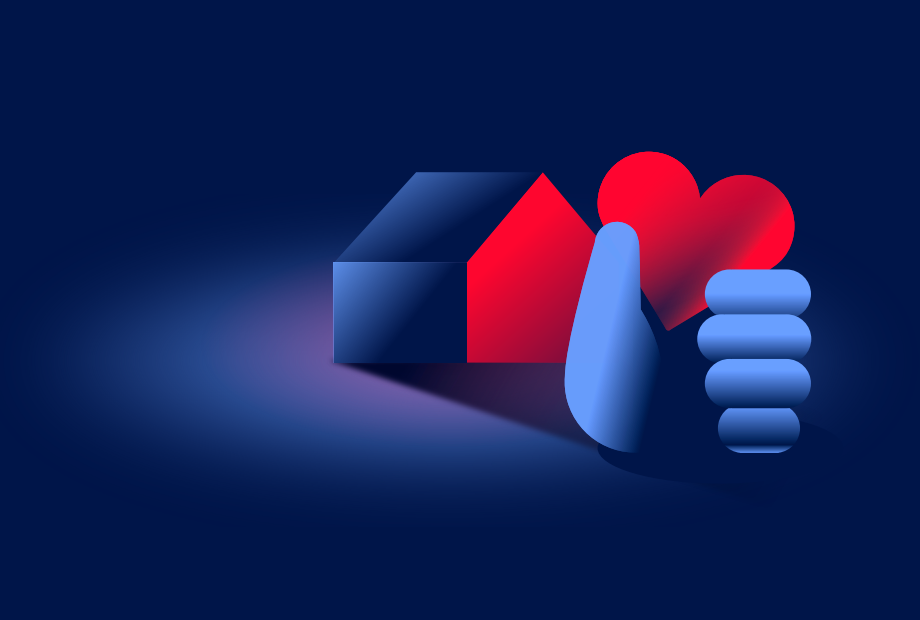 Small house and heart