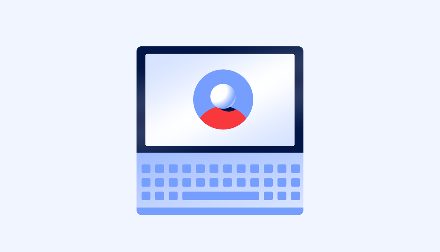 Laptop light blue image